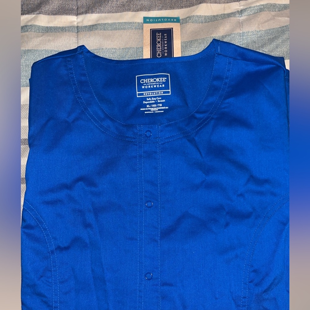 Royal Blue Cherokee Workwear Revolution Scrub / lab jacket